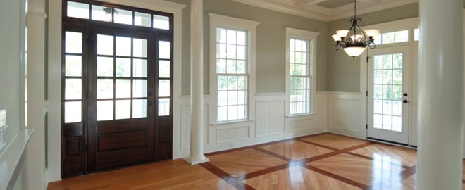 Finished hardwood flooring in a Denver home