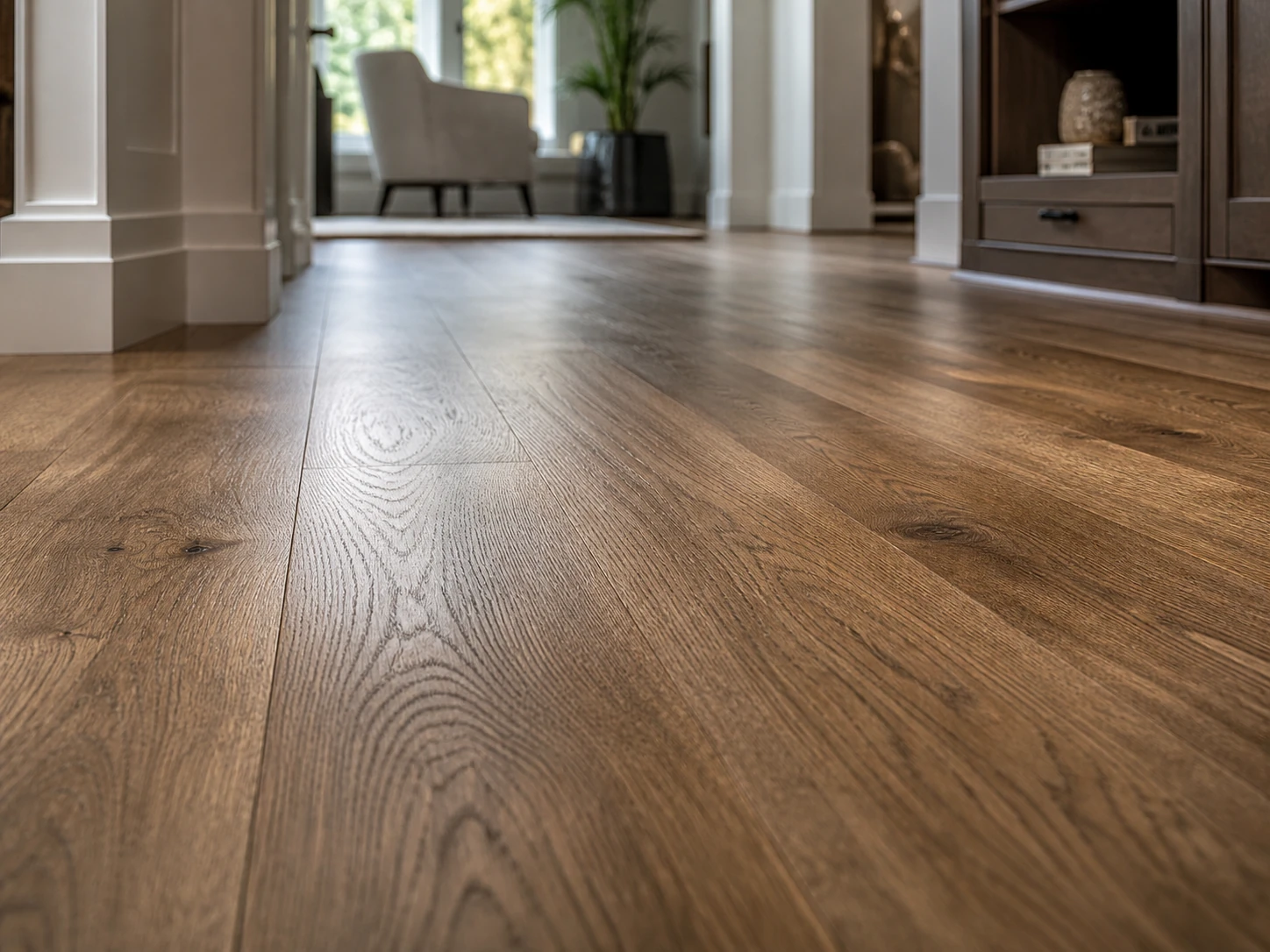 Finished hardwood flooring detail in a Denver home