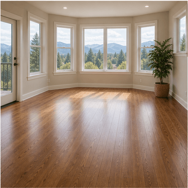 Finished hardwood floor ready for a consultation