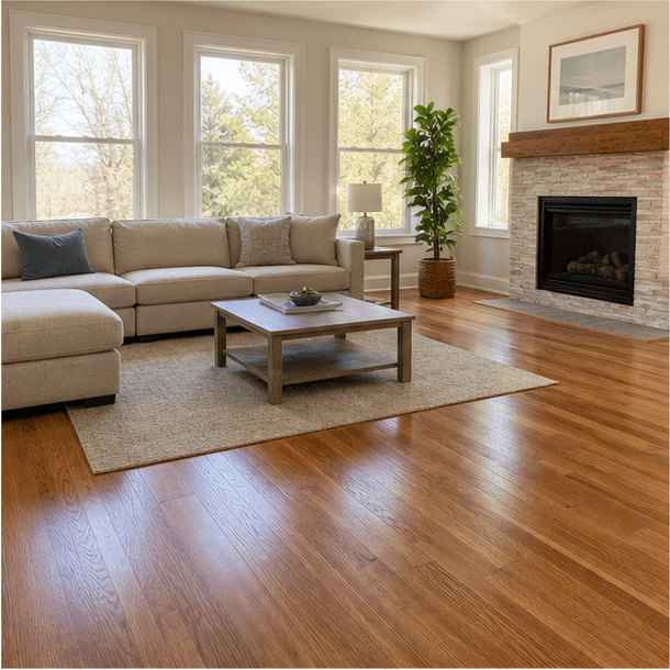 Recently finished hardwood floor ready for a project estimate