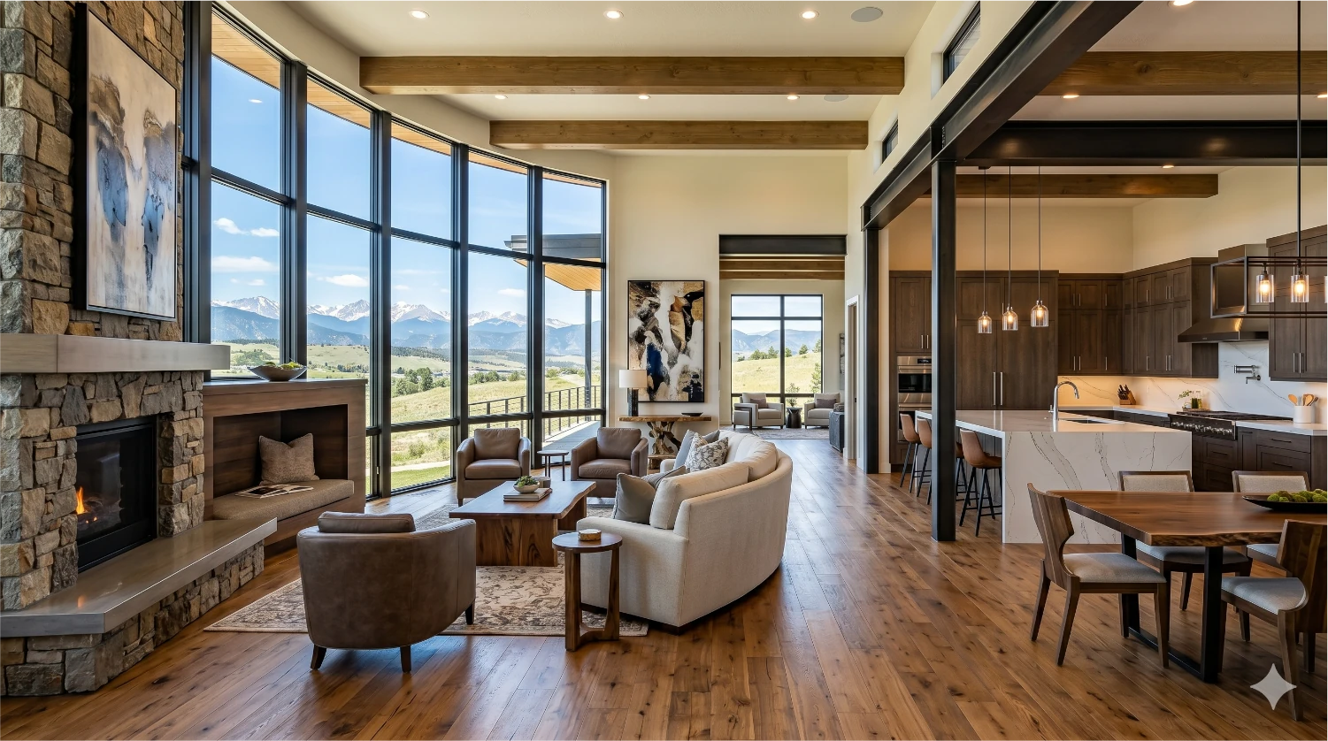 Homeowner reviewing hardwood flooring service options